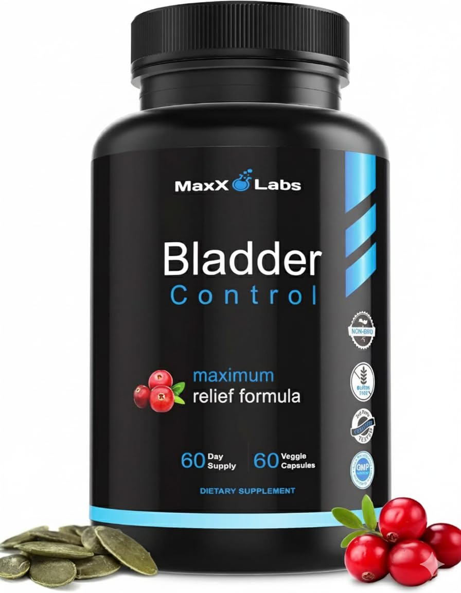 MaxX Labs frasco frontal mostrando etiqueta y beneficios principales
