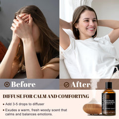 MAYJAM botella junto a difusor encendido, ambiente relajante