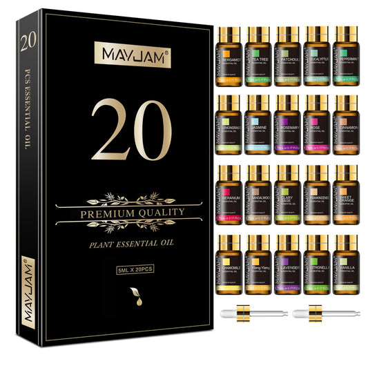 MAYJAM set 20 botellas vista frontal con caja elegante y variedad de aromas
