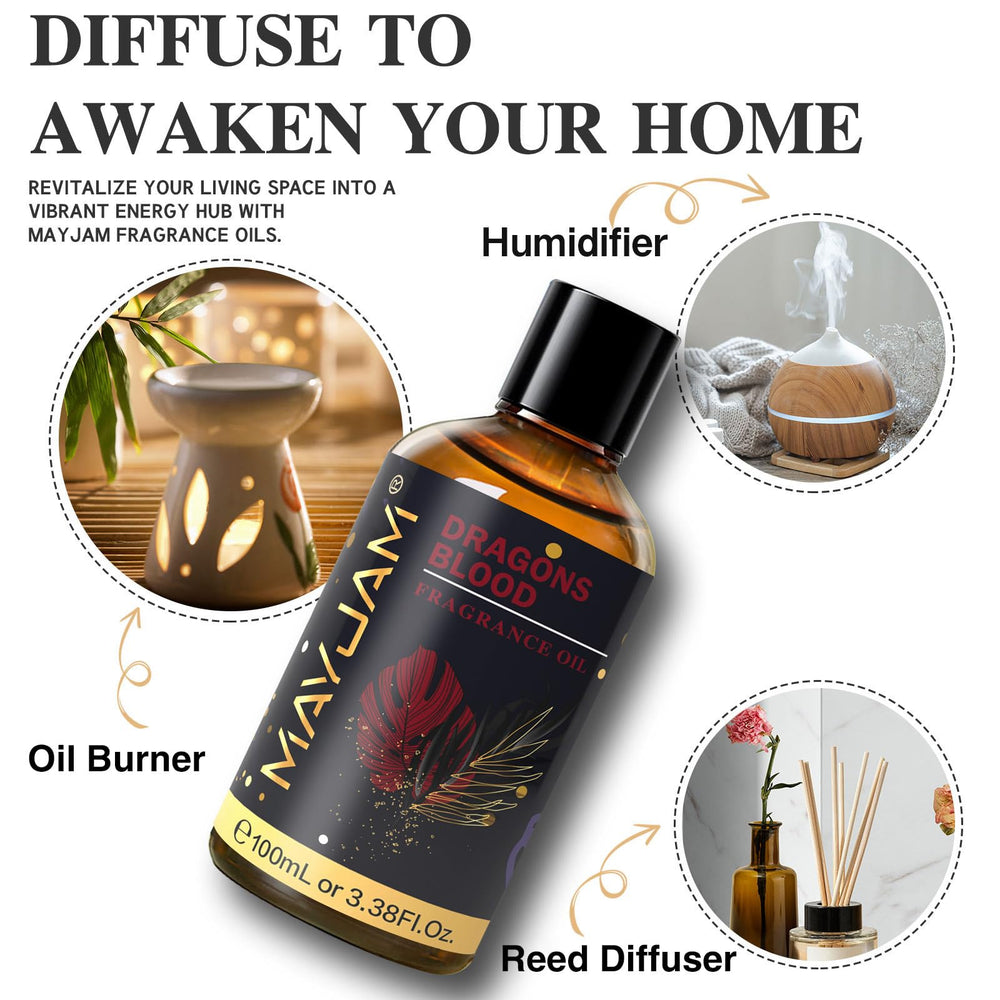 MAYJAM velas artesanales infusionadas con Dragons Blood para aroma intenso