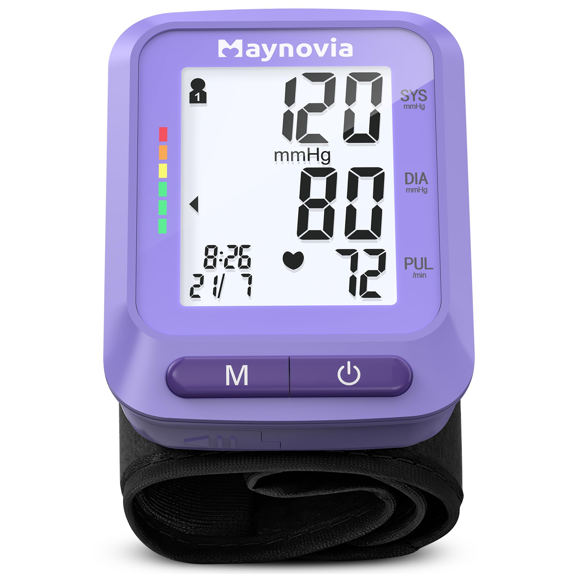 Maynovia vista frontal del monitor morado con pantalla clara y fácil lectura