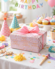 MAYPLUSS ambiente de fiesta con regalos envueltos que resaltan la decoración
