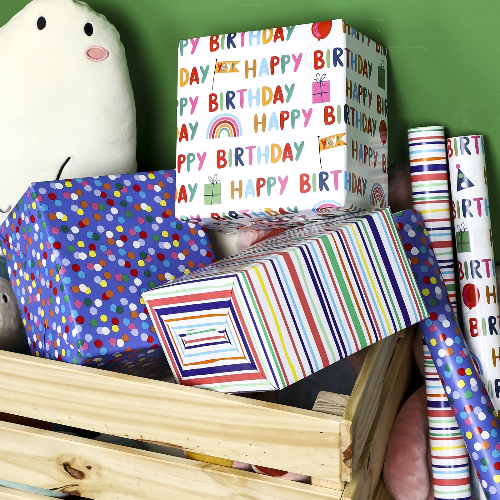 MAYPLUSS muestra los tres diseños: rayas, lunares y 'BIRTHDAY'