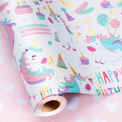 MAYPLUSS frente del rollo mostrando el diseño unicornio y uso decorativo