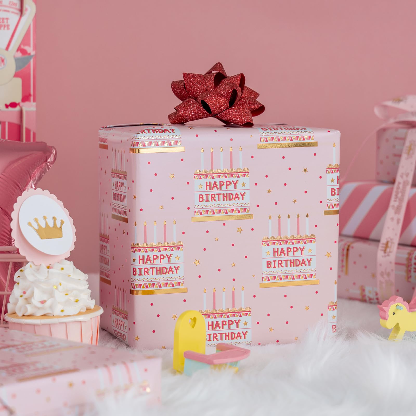 MAYPLUSS rollo desplegado mostrando las dimensiones, ayuda a estimar cobertura