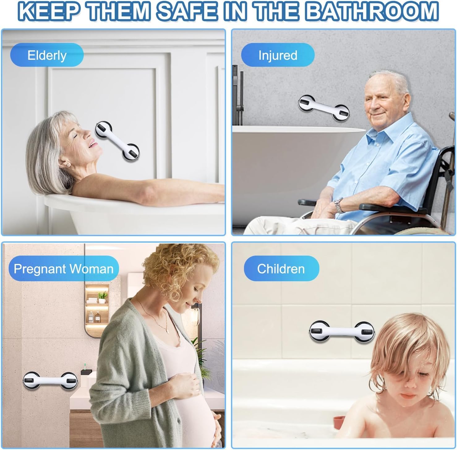 MCDEX dos barras instaladas en pared de baño ofreciendo apoyo múltiple