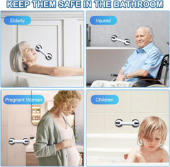 MCDEX dos barras instaladas en pared de baño ofreciendo apoyo múltiple