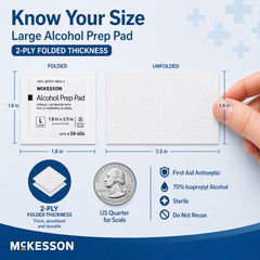 McKesson toallita en uso limpiando piel y facilitando preparación segura