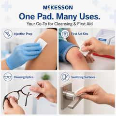 McKesson sobre foil individual cerrado que mantiene esterilidad y humedad