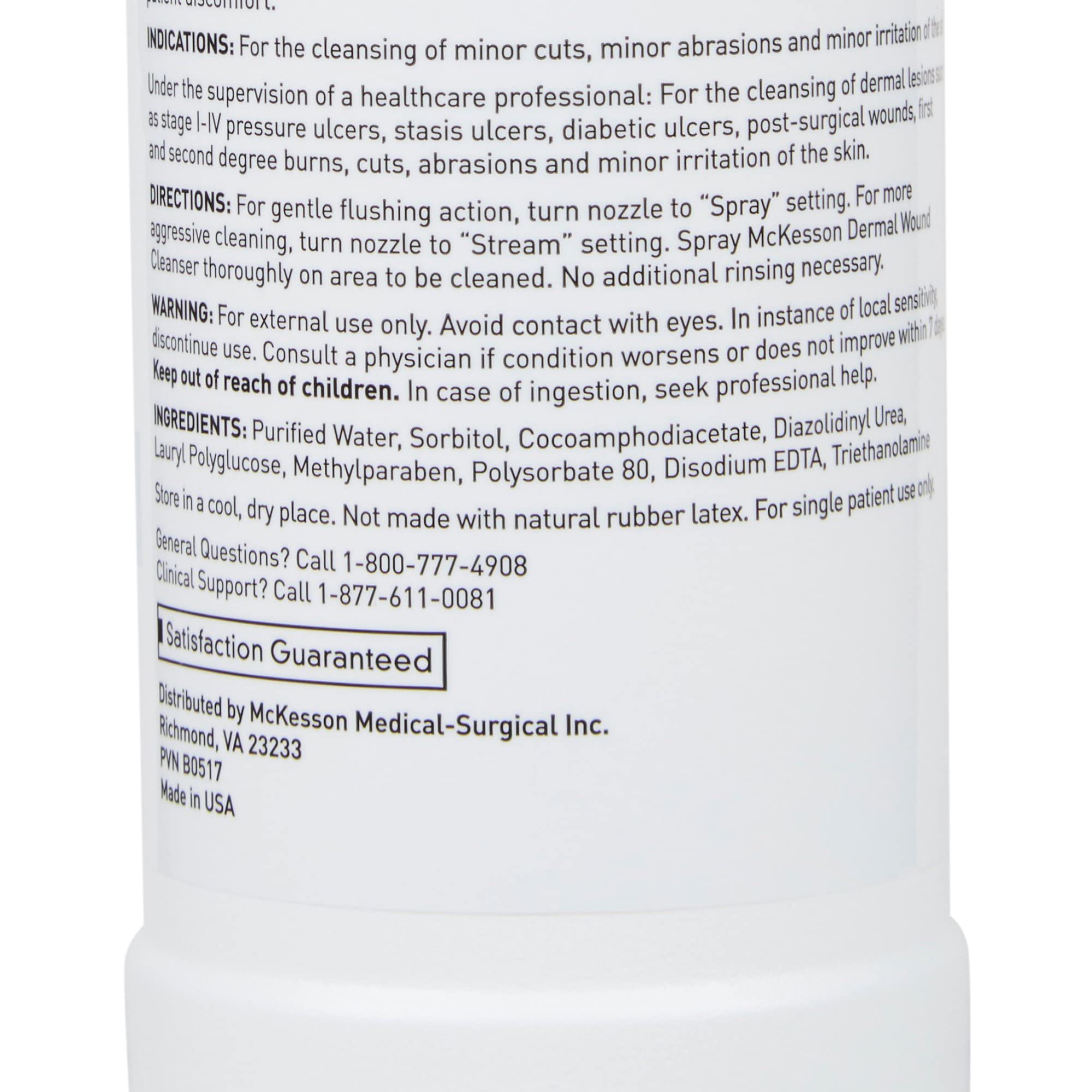 McKesson spray limpiando un corte pequeño para preparación de apósito