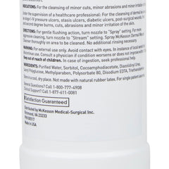McKesson spray limpiando un corte pequeño para preparación de apósito