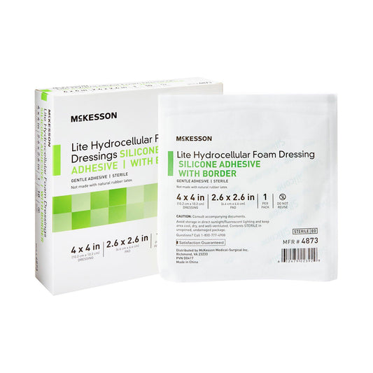 McKesson embalaje frontal mostrando 10 apósitos para protección inmediata