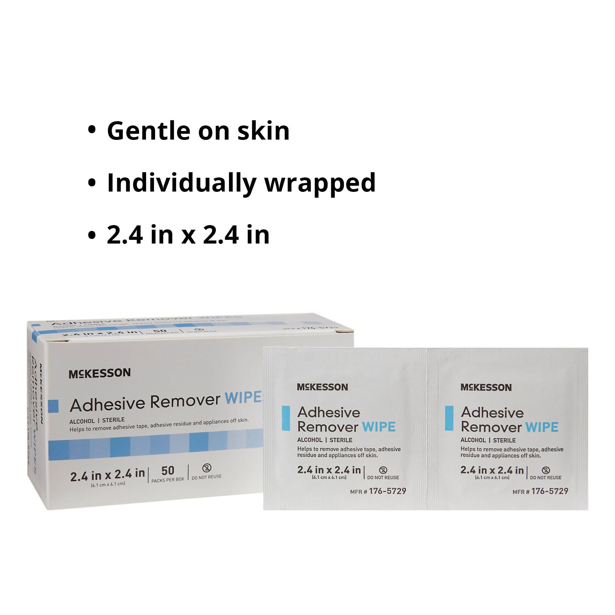 McKesson empaque individual abierto con toallita visible, mantiene esterilidad