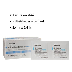 McKesson empaque individual abierto con toallita visible, mantiene esterilidad