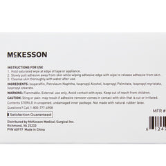 McKesson etiqueta con ingredientes y sello estéril, información clara y segura