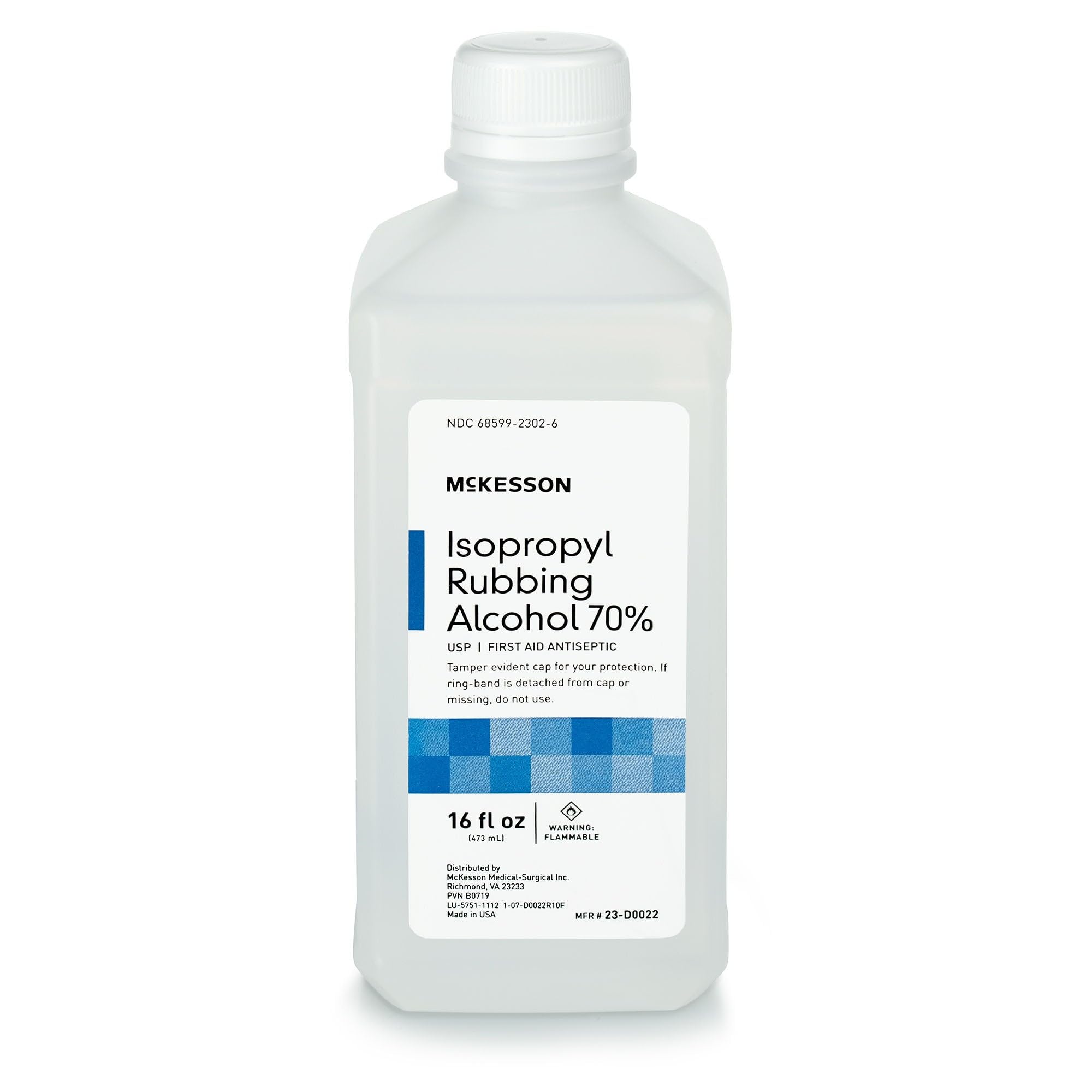 McKesson frasco 16 oz visto de frente con identificación clara y almacenamiento fácil