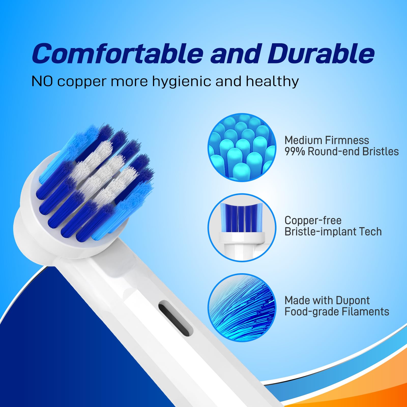 Mcuy primer plano de cerdas 3D de nylon suave, limpieza eficaz y delicada