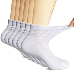 +MD caja con 6 pares de calcetines tobilleros mostrando el empaque y beneficio comodidad