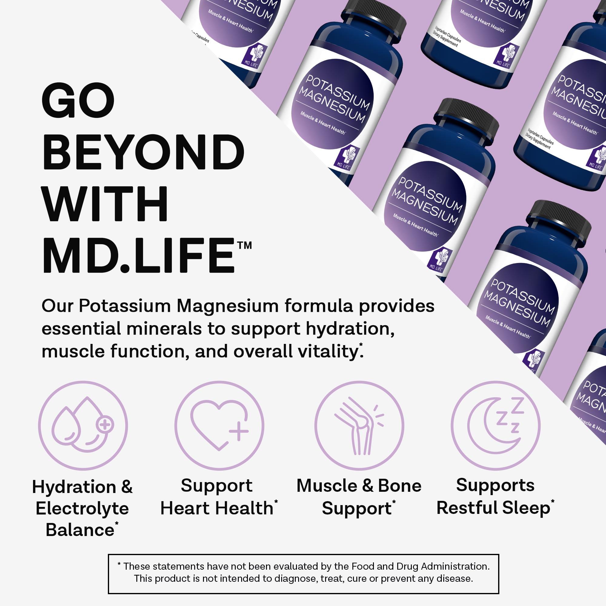MD.LIFE cápsulas en primer plano para visualizar tamaño y forma cómodas