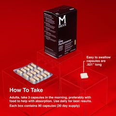 Mdrive cápsula junto a moneda para comparar tamaño y facilidad de ingestión