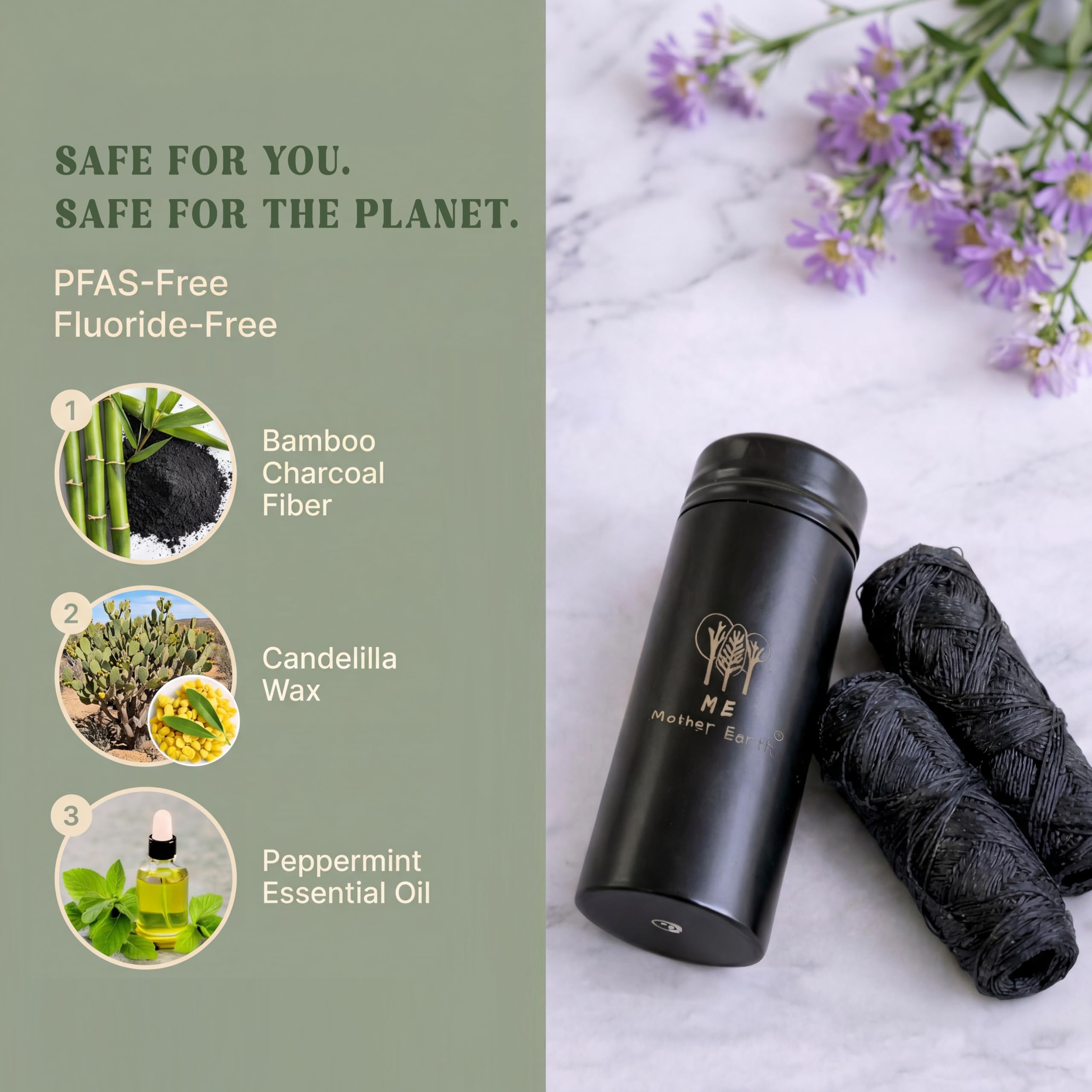 ME MOTHER EARTH embalaje reciclable con etiqueta, libre de plástico