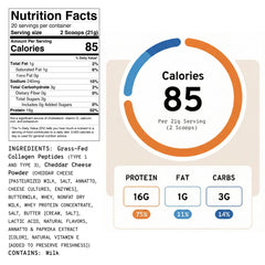 Meal Boosters etiqueta de ingredientes y valores, aclarando información nutricional