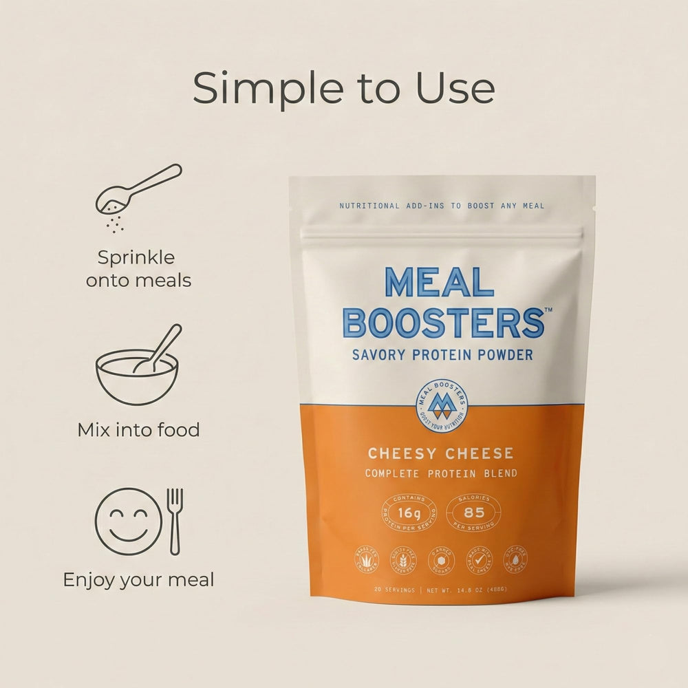 Meal Boosters integrado en huevos revueltos, aportando proteína y cremosidad