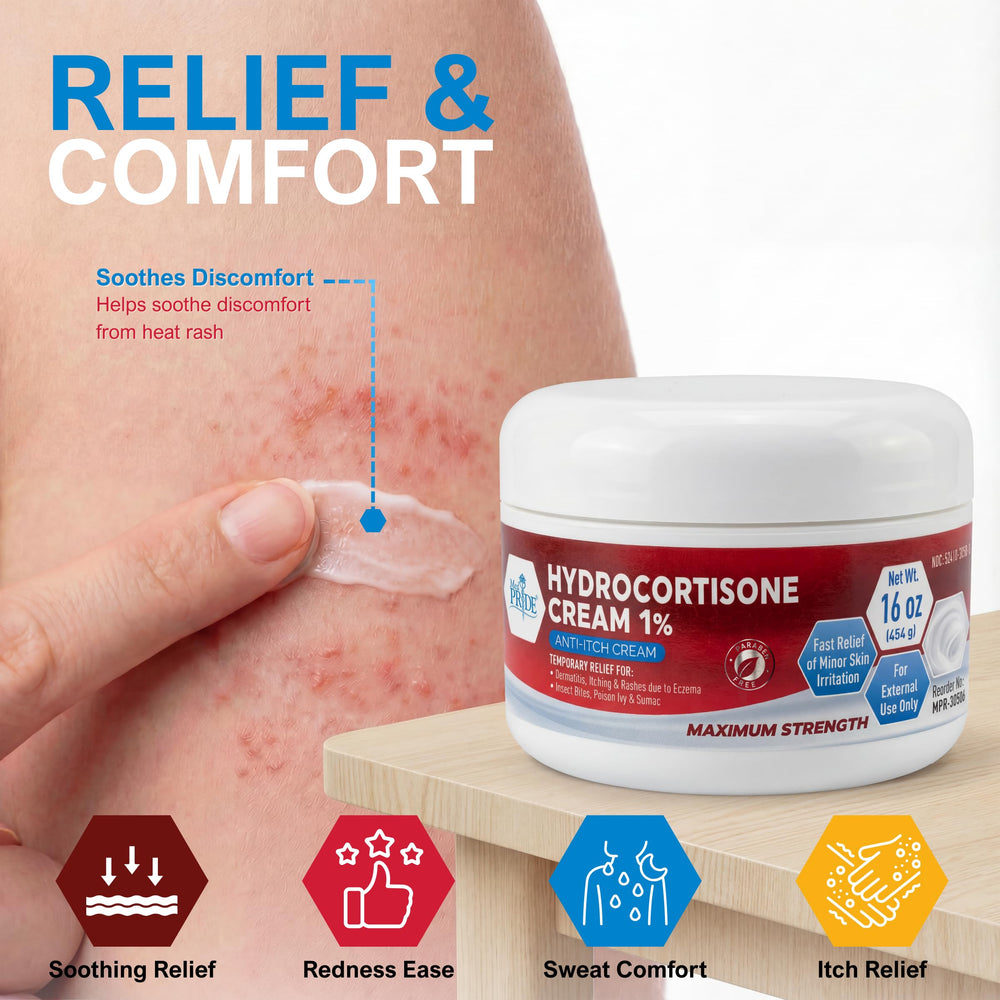 MED PRIDE crema aplicada en antebrazo para aliviar picazón rápidamente
