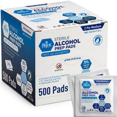 MED PRIDE empaque frontal mostrando 500 unidades y portabilidad