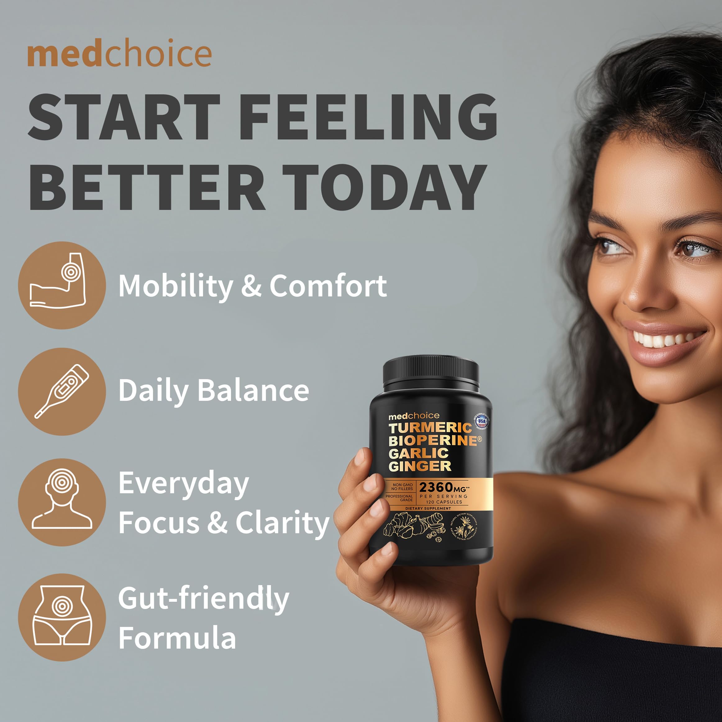 MEDCHOICE primer plano de una cápsula mostrando textura y calidad