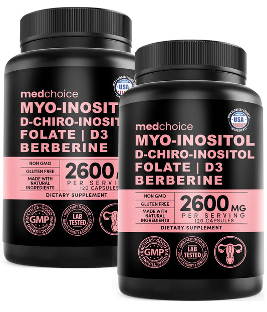MEDCHOICE frasco frontal mostrando el envase y beneficios de equilibrio hormonal