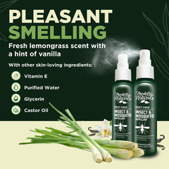 Medella Naturals etiqueta con ingredientes, fórmula basada en aceite de lemongrass