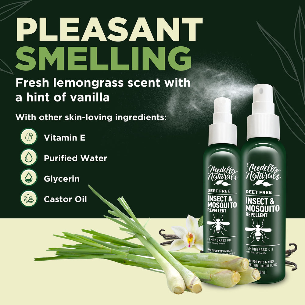 Medella Naturals familia aplicando spray al aire libre, protección cómoda
