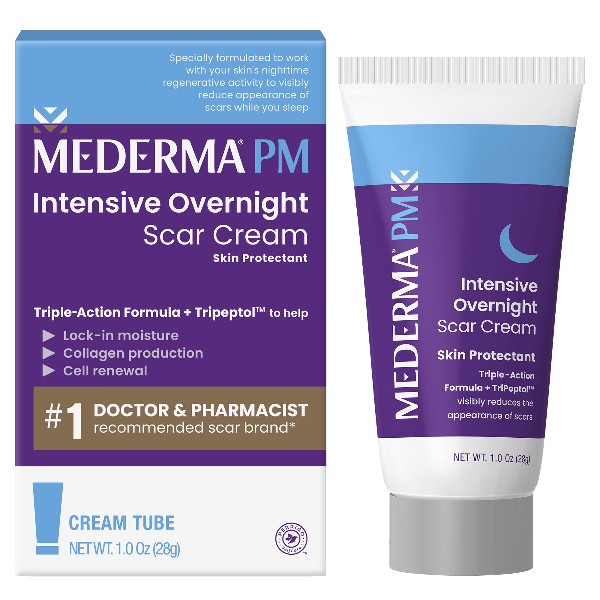 Mederma frasco delantero mostrando diseño y tamaño práctico