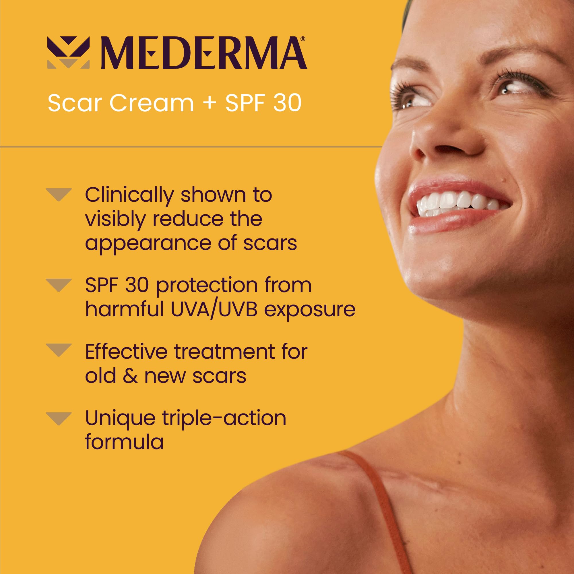 Mederma crema textura en primer plano que demuestra hidratación y absorción