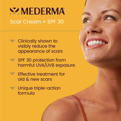 Mederma crema textura en primer plano que demuestra hidratación y absorción