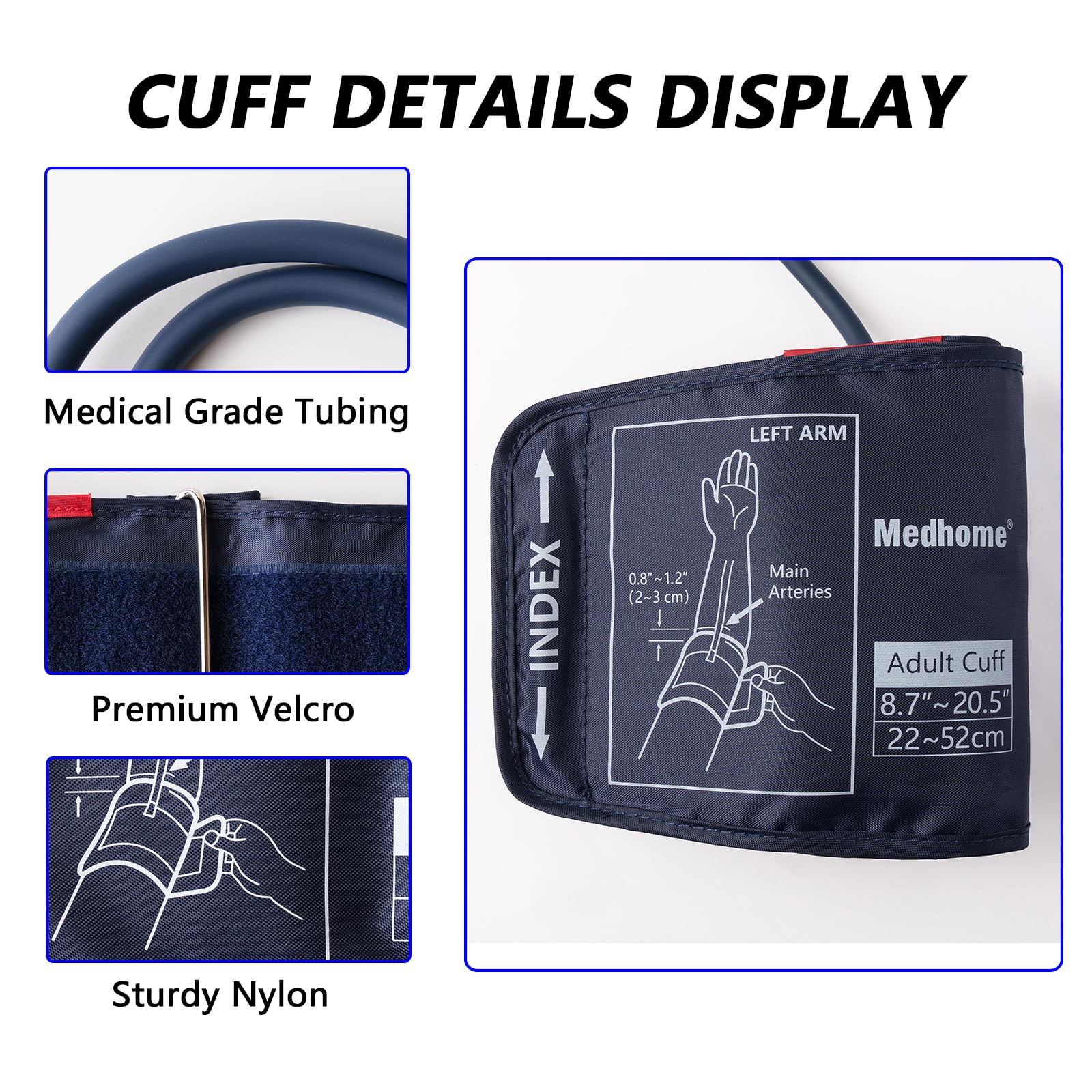 Medhome detalle del tejido de nailon resistente y confort en piel