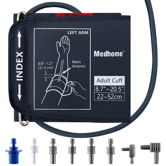 Medhome manguito frontal mostrando tamaño extra y ajuste cómodo