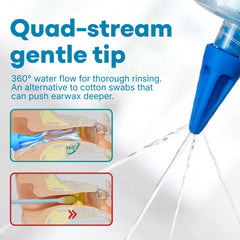 Medi Grade jeringa de 60 ml junto a una regla para comparar tamaño