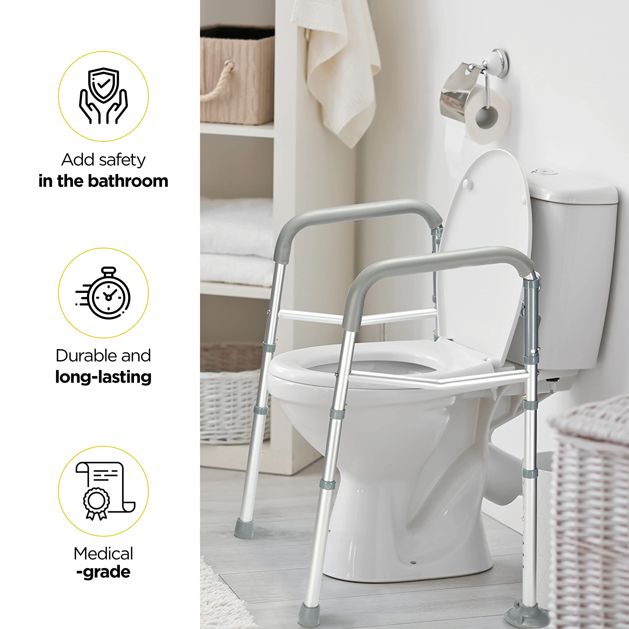 Medical king etiqueta que muestra aluminio resistente y capacidad 300 lbs