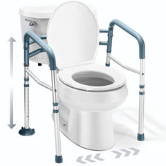 Medical king vista frontal del marco de inodoro mostrando estabilidad y soporte