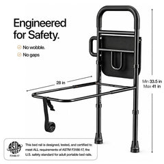 Medical king soporte al suelo mostrando estabilidad adicional para la cama