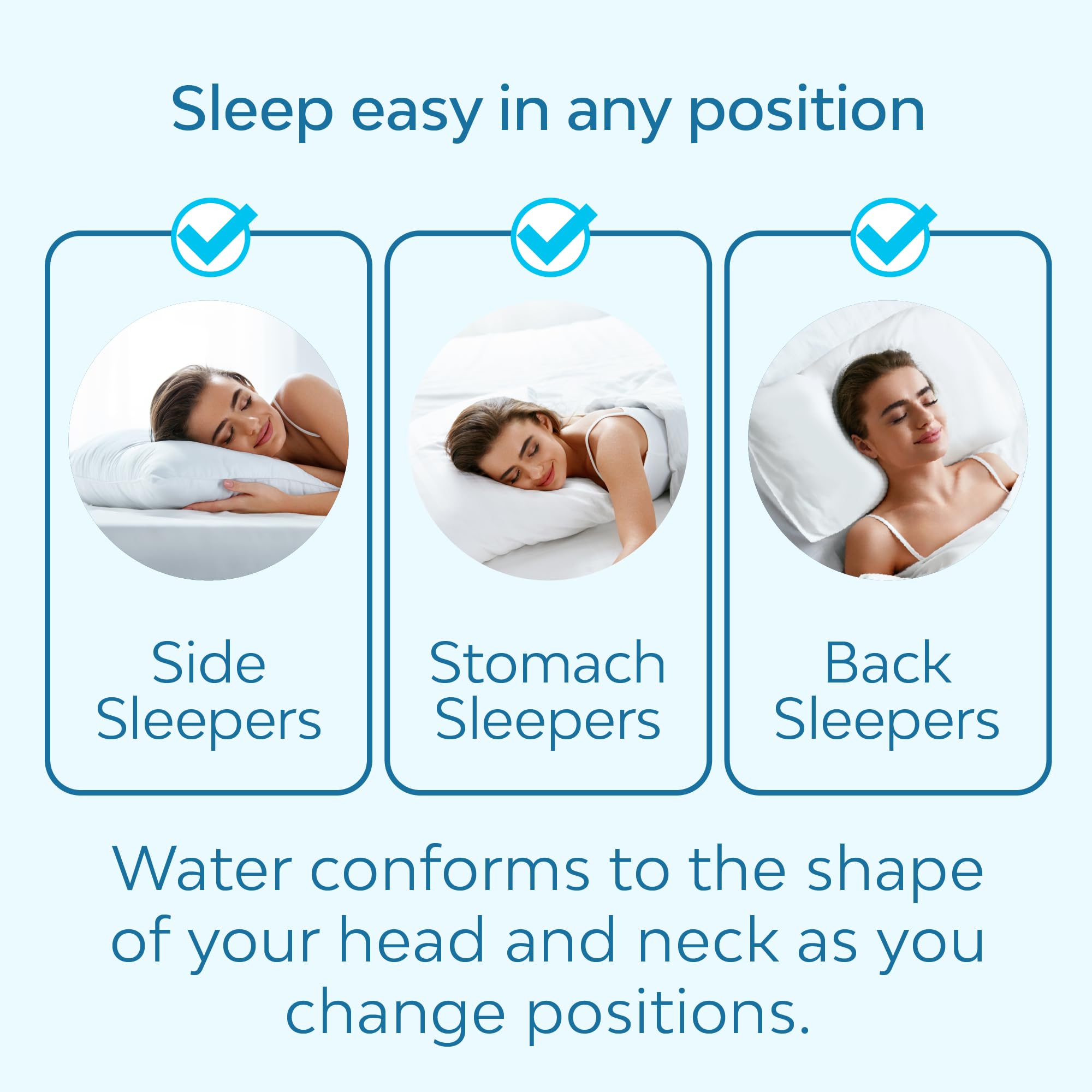 Mediflow almohada en uso con persona durmiendo de lado y buen soporte