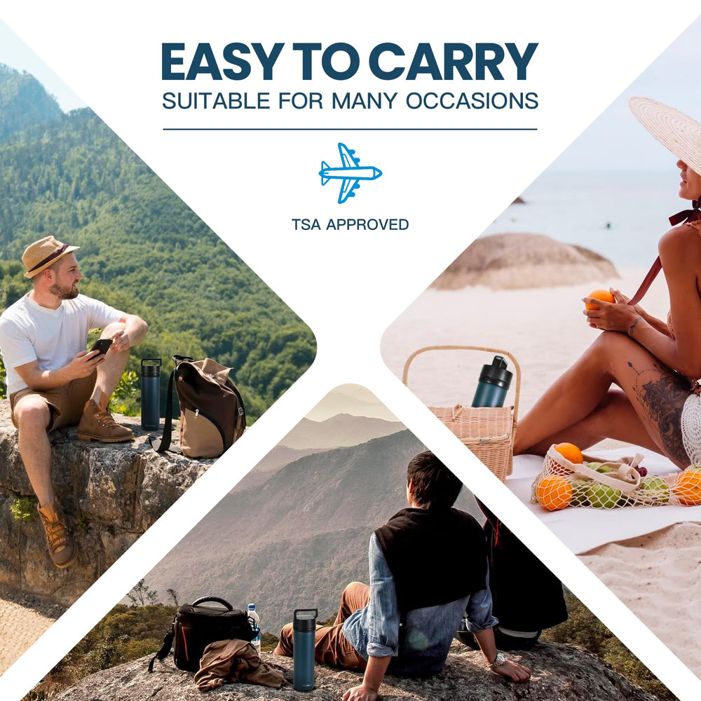Medineed estuche en uso durante viaje mostrando portabilidad y seguridad