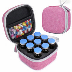Medineed vista frontal del estuche rosa protege viales con aspecto profesional