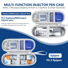 Medineed interior con espacio para 2 plumas Zepbound y Mounjaro manteniéndolas organizadas