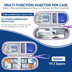 Medineed interior con plumas Zepbound y Mounjaro bien organizadas y seguras
