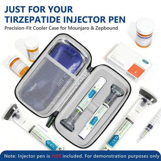 Medineed interior con ranuras moldeadas que inmovilizan las plumas