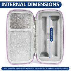 Medineed estuche en mano mostrando transporte cómodo y discreto