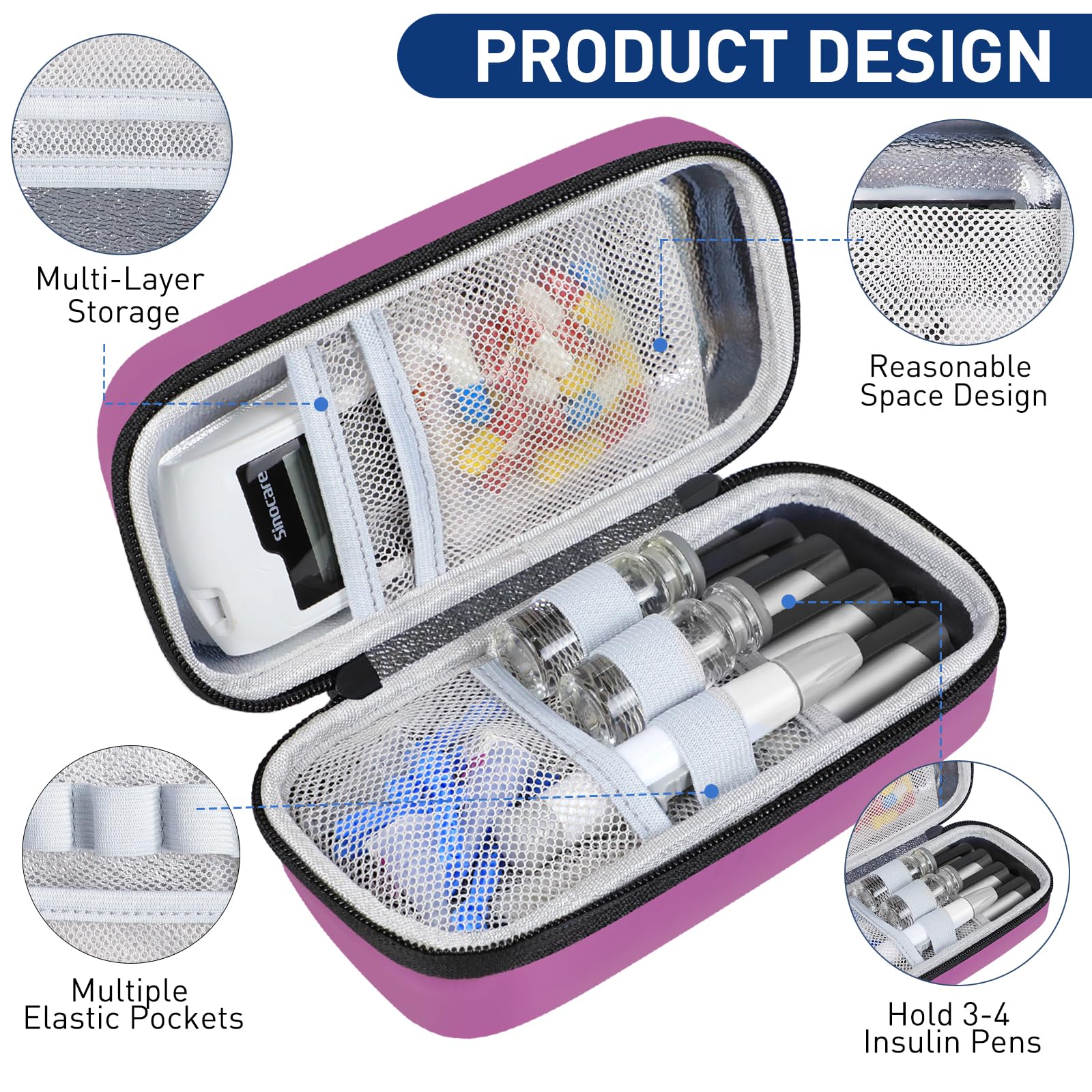 Medineed estuche en mano mostrando tamaño práctico para viaje